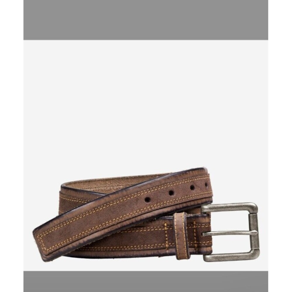 J & M 1850 Suede Overlay Brown Belt Johnston & Murphy Belt size 42
